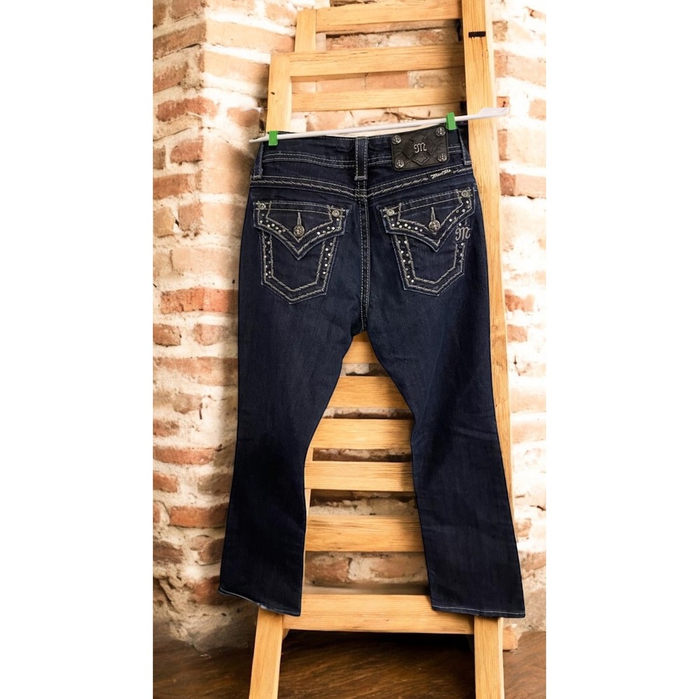 MISS ME JE5663EL RHINESTONE EMBROIDERED FLAP‎ JEANS WOMENS SZ 26x33